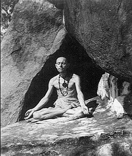 Abhishiktananda in a cave on Arunachala Hill