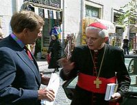 The Ratzinger Slap: Ratzinger slaps reporter Brian Ross when asked about a priest molesting children.