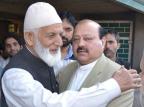 Syed Ali Shah Geelani with the former Prime Minister of Pakistan occupied Kashmir, Barrister Sultan Mehmood Chaudhary