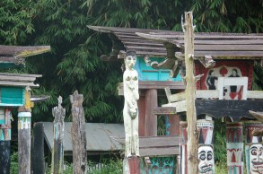 Dayak burial site in Borneo.