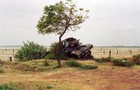 A rusting tank at Elephant Pass