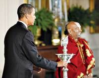 President Obama and Hindu priest