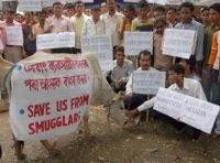 Cows are smuggled from West Bengal to Bangladesh for slaughter.