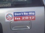 Racist car sticker in the US.
