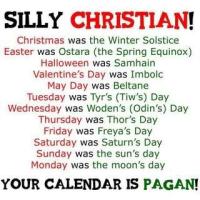 Christian calendar is Pagan!