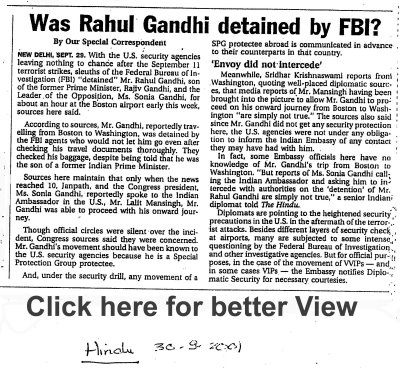 Was Rahul Gandhi detained by FBI? CLICK IMAGE TO ENLARGE Was Rahul Gandhi detained by FBI?
