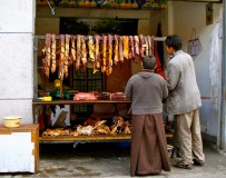 Buddhist at the butcher shop