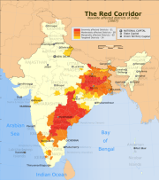 Maoist-infected areas in India
