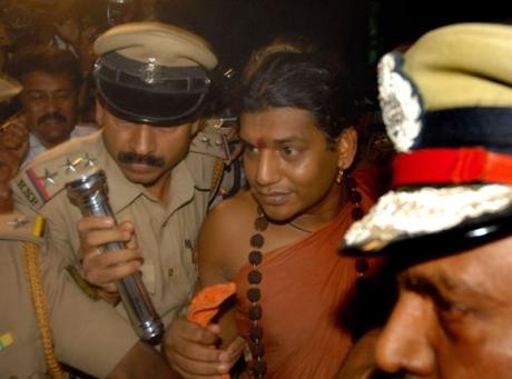 Godman Nithy on his way to Mysore jail.