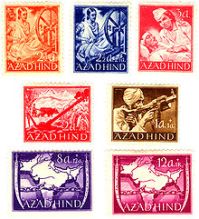 Azad Hind Postage Stamps