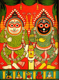 Jagannath, Balanhadra and Sudarshana by Raja Ravi Varma 