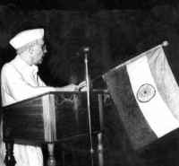 Nehru giving his 'Tryst with destiny speech'