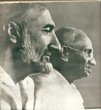 M.K. Gandhi and a Muslim companion during the Khilafat Movement
