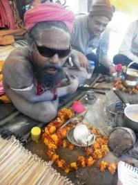 Sadhu Maharaj at his Kumbha Mela camp 2013