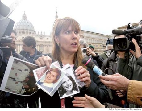 Victims of priestly sex abuse protest in front of Vatican Victims of sex abuse protest in front of Vatican