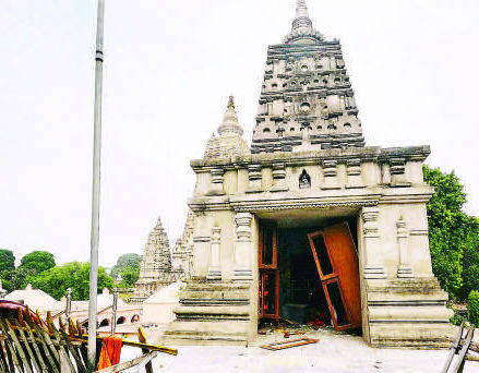 Bodh Gaya Buddha Temple after bombs exploded in it.