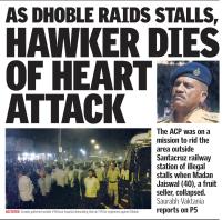 Street vendor dies during police raid.