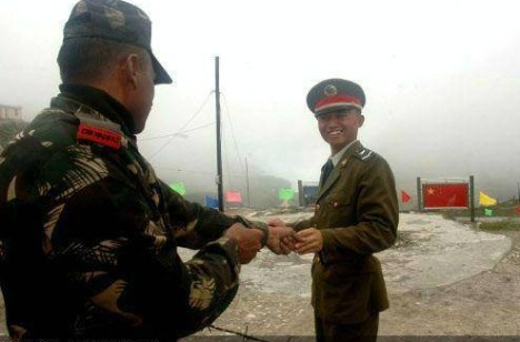 India and China face each other on the Tibet border