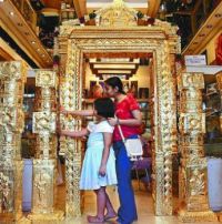 Gold-covering in the Guruvayur Temple.