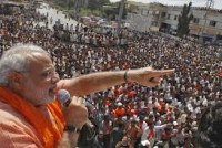 Modi speaking at a rally.