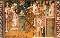 Pope Sylvester & Emperor Constantine: In fact Constantine carried the title of Pontifex Maximus, not Sylvester who was mere Bishop of Rome. 