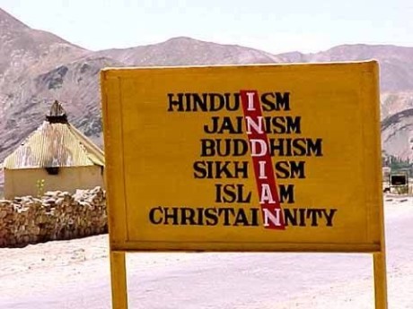 Indian army signpost in the Himalayas
