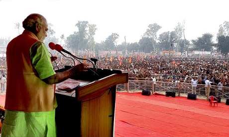 Modi at rally in Bahraich, UP