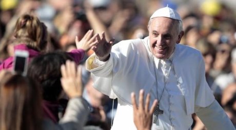Pope Francis meeting Catholic pilgrims in St Peter's Square