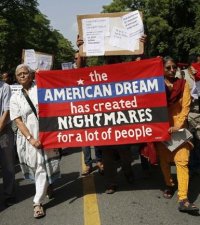Protest outside US Embassy, New Delhi