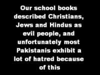 Paki school textbooks teach hatred of minorities.