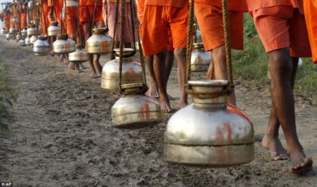 Pots of Ganga Jal Kanwar Yatra