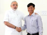 Narendra Modi with his Nepalese godson Jeet Bahadur