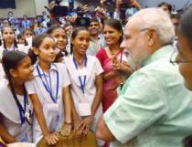 Modi with students on Teacher's Day 