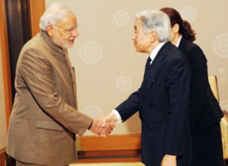 Narendra Modi with Japanese Emperor Akihito
