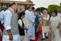 Narendra Modi with ministers at Parliament House