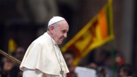 Pope Francis with Sri Lanka flag