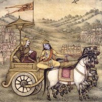 Krishna & Arjuna on the battlefield of Kurukshetra