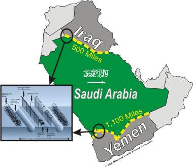 Saudi border fences with Iraq and Yemen Saudi Border Fences With Iraq & Yemen