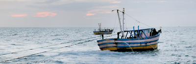 Indian bottom trawler in Sri Lankan waters. Indian bottom trawler