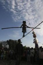 Girl tight-rope performer