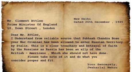 Letter to Attlee from Nehru (26/12/1945)