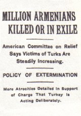 An article by the New York Times dated 15 December 1915 states that one million Armenians had been either deported or executed by the Ottoman government.