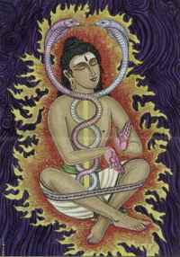Shiva wearing a yoga band