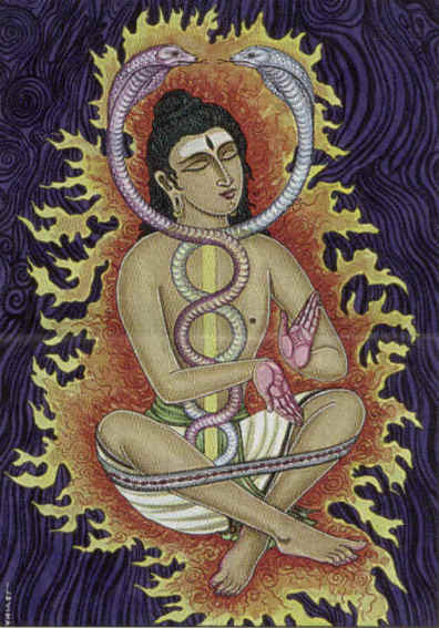 Shiva wearing a yoga band