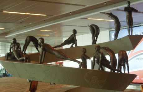 Surya Namaskar sculpture at New Delhi Airport
