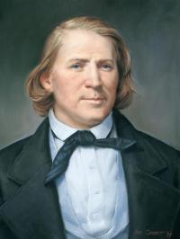 Brigham Young: Self-styled prophet, polygamist and slaver. Kind of a 19th century Muhammad.