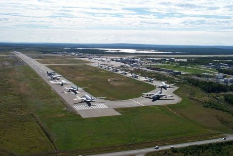 Planes parked at Gander Airport on 9 September 2001 Planes parked at Gander Airport 9 Sept 2001