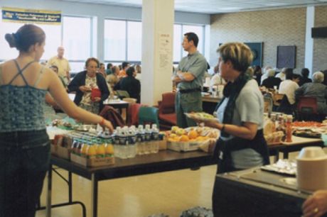 Buffet food service for stranded air passengers at Gander, Newfoundland Gander, Newfoundland