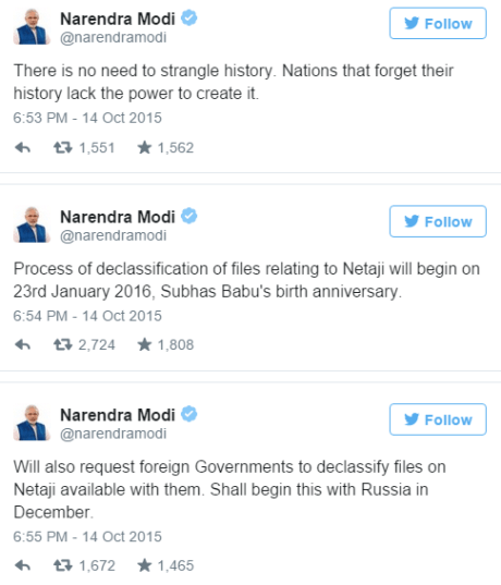 Modi's Tweets (14 Oct 2015)