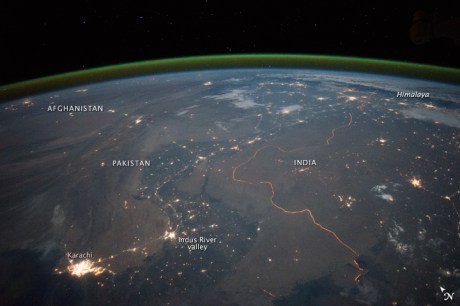 Indo-Pak border from space by NASA